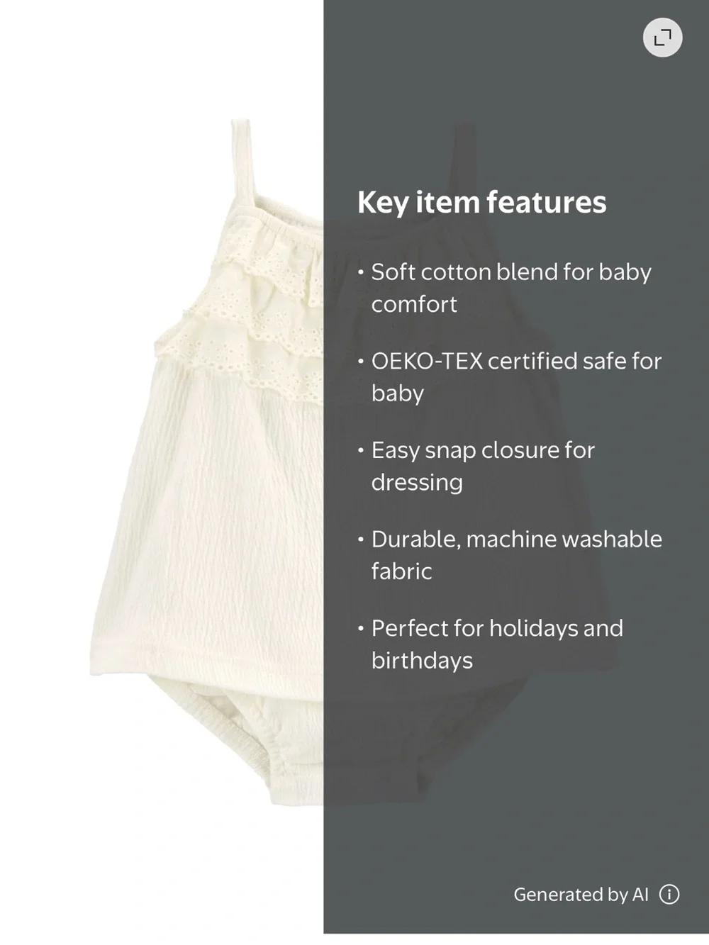 Carter's White Baby Girl Ruffle Tank Dress